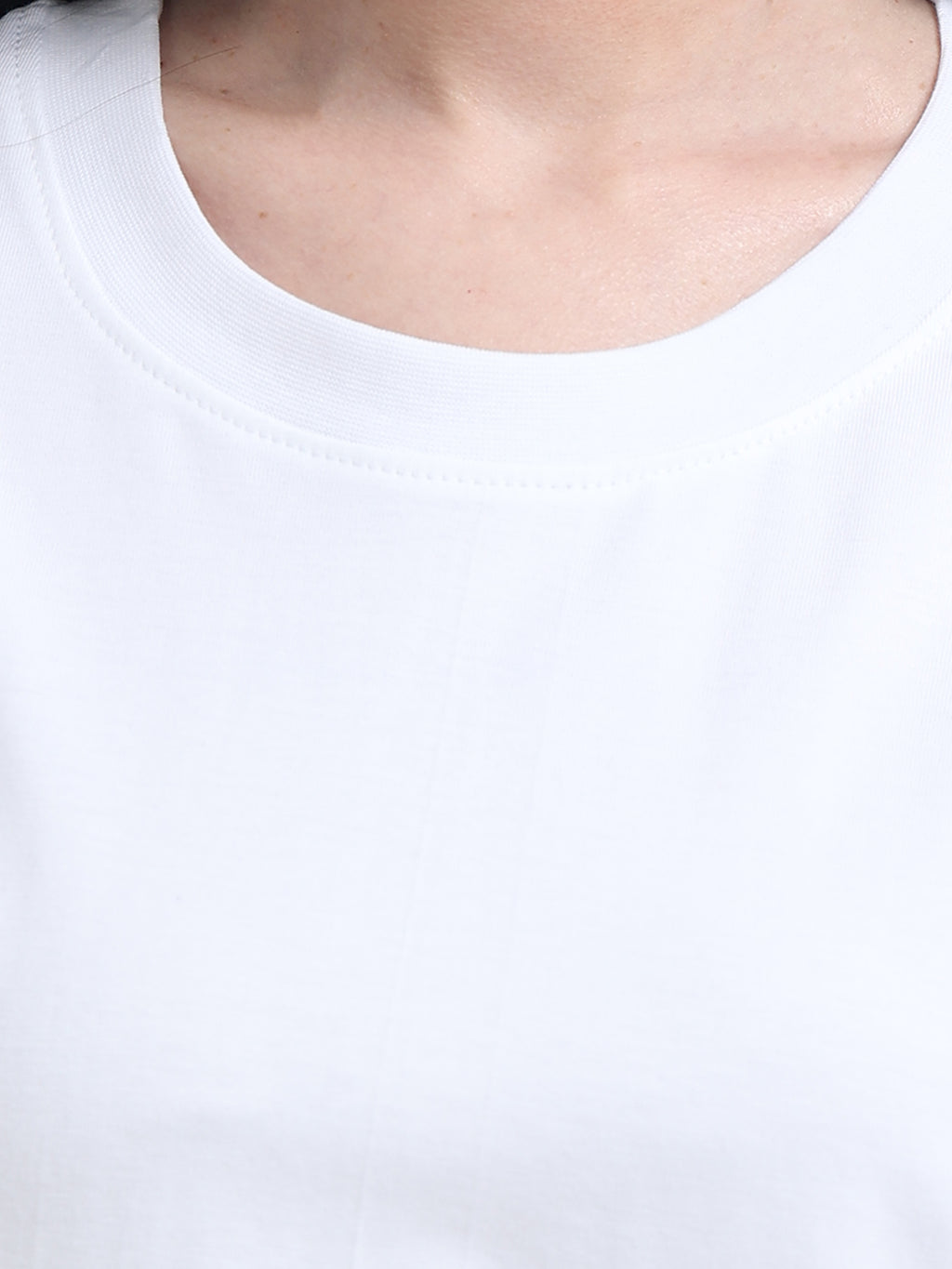 Premium White Cotton Round neck T-Shirt for women's  – Regular Fit