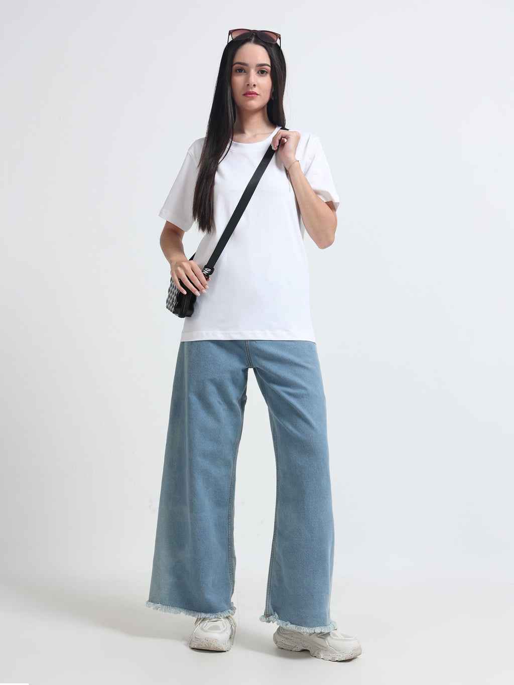 Premium White Cotton Round neck T-Shirt for women's  – Regular Fit