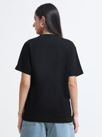 Premium black Cotton Round neck T-Shirt for women's  – Regular Fit
