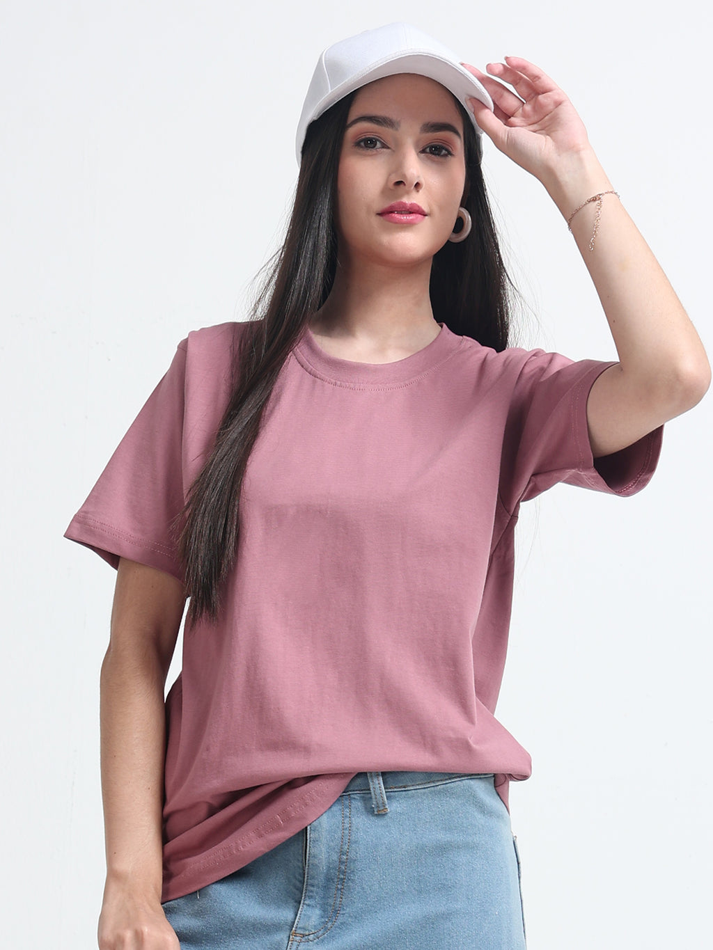 Premium Crimson Cotton round neck T-Shirt for women's  – Regular Fit