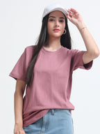 Premium Crimson Cotton round neck T-Shirt for women's  – Regular Fit