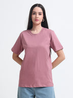 Premium Crimson Cotton round neck T-Shirt for women's  – Regular Fit