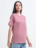 Premium Crimson Cotton round neck T-Shirt for women's  – Regular Fit