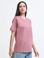 Premium Crimson Cotton round neck T-Shirt for women's  – Regular Fit