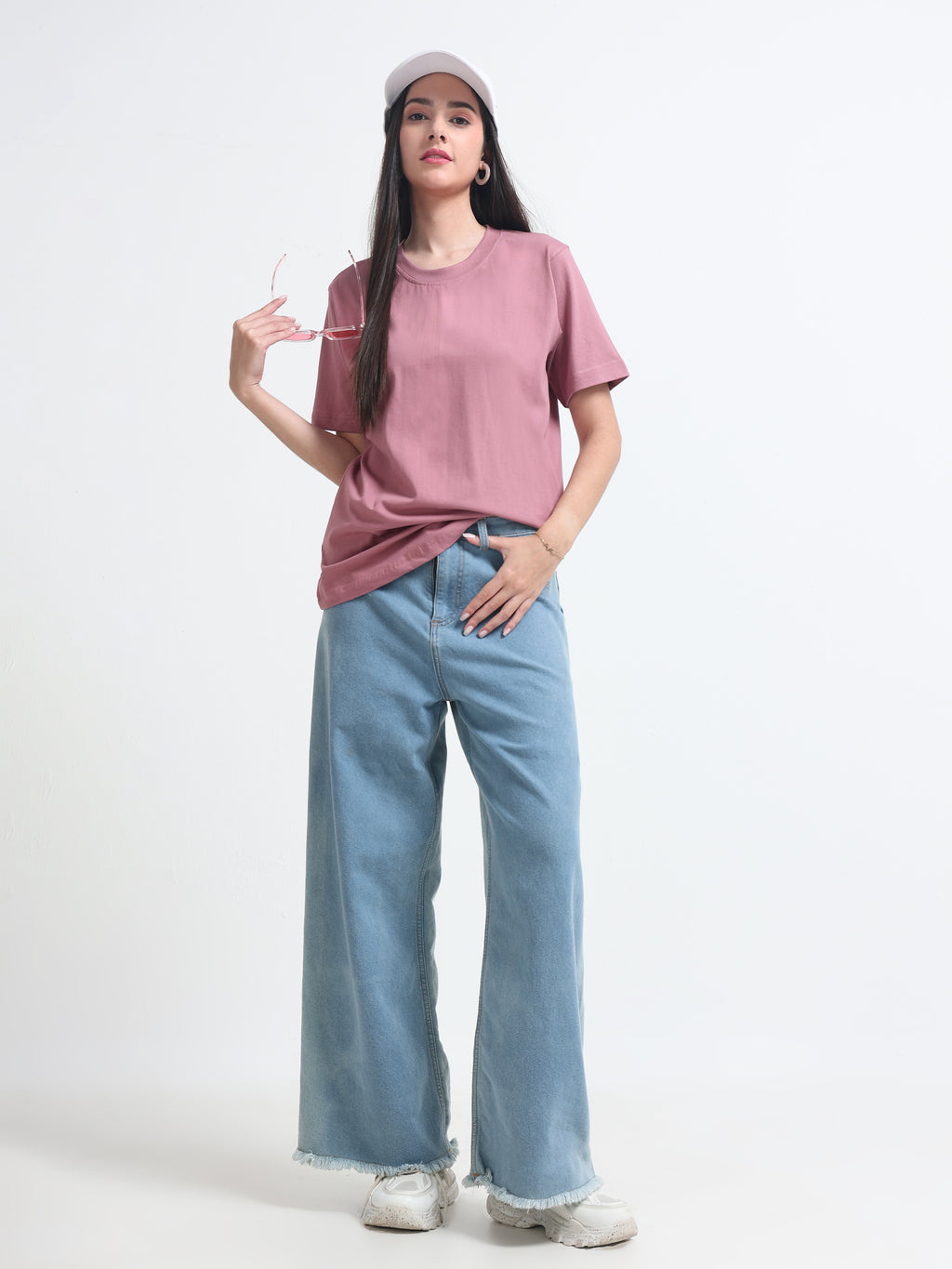Premium Crimson Cotton round neck T-Shirt for women's  – Regular Fit