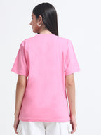 Premium Pink Cotton round neck  T-Shirt for Women's – Regular Fit