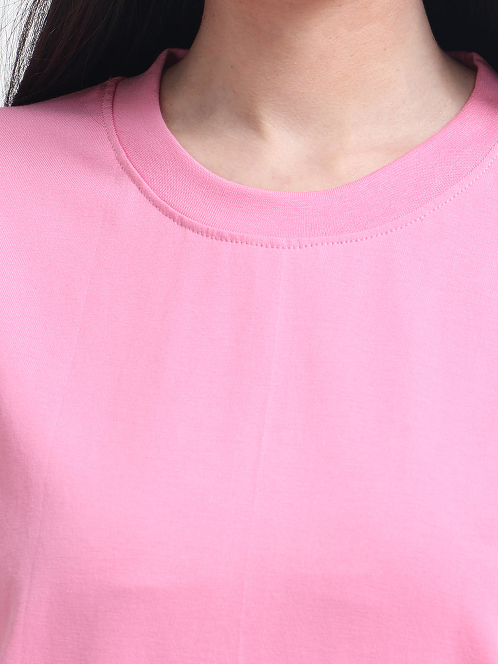 Premium Pink Cotton round neck  T-Shirt for Women's – Regular Fit