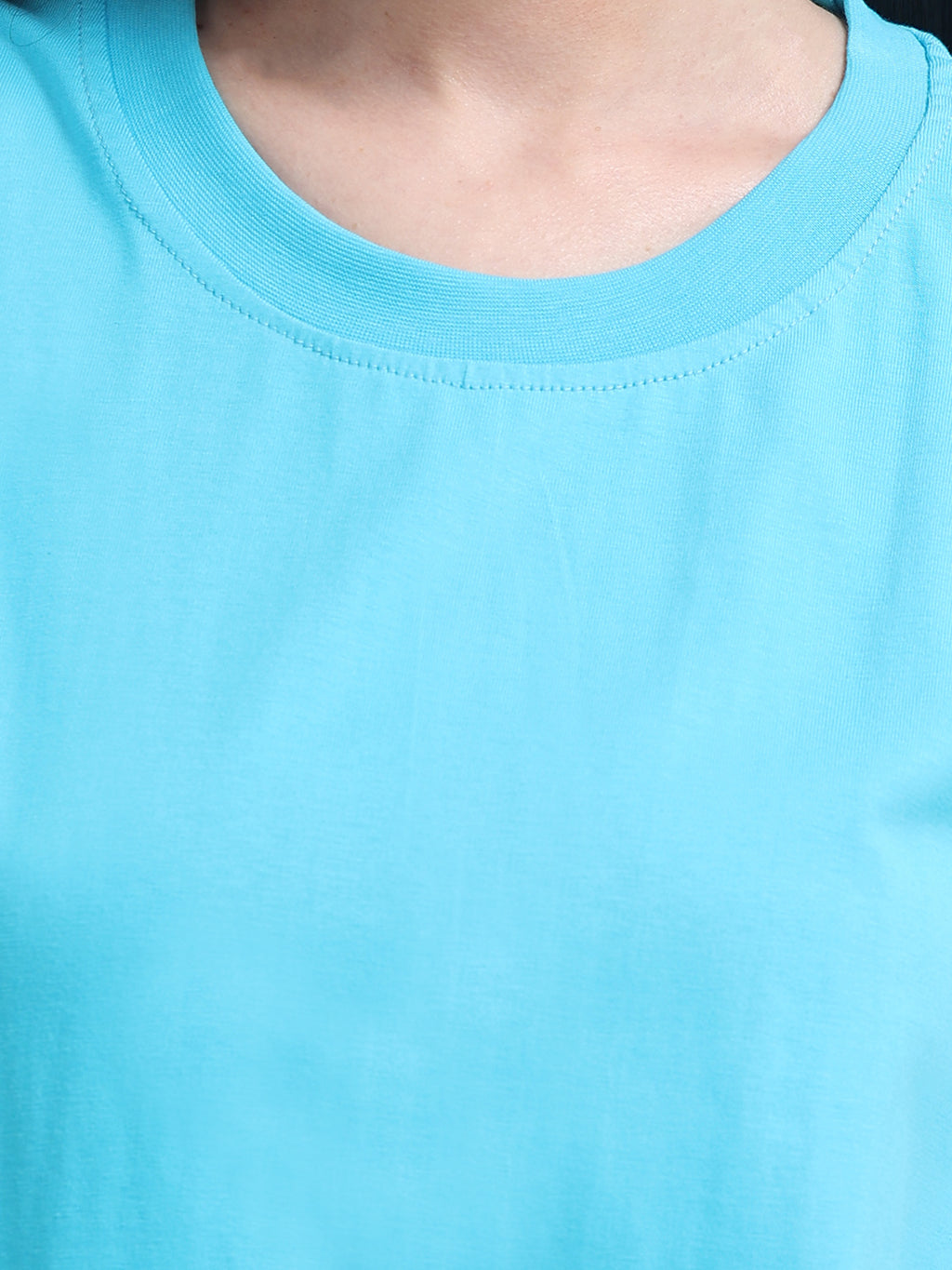 Premium Blue Cotton round neck T-Shirt for women's  – Regular Fit