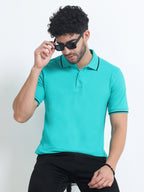 Premium Blue Cotton Polo T-Shirt for men's  – Regular Fit