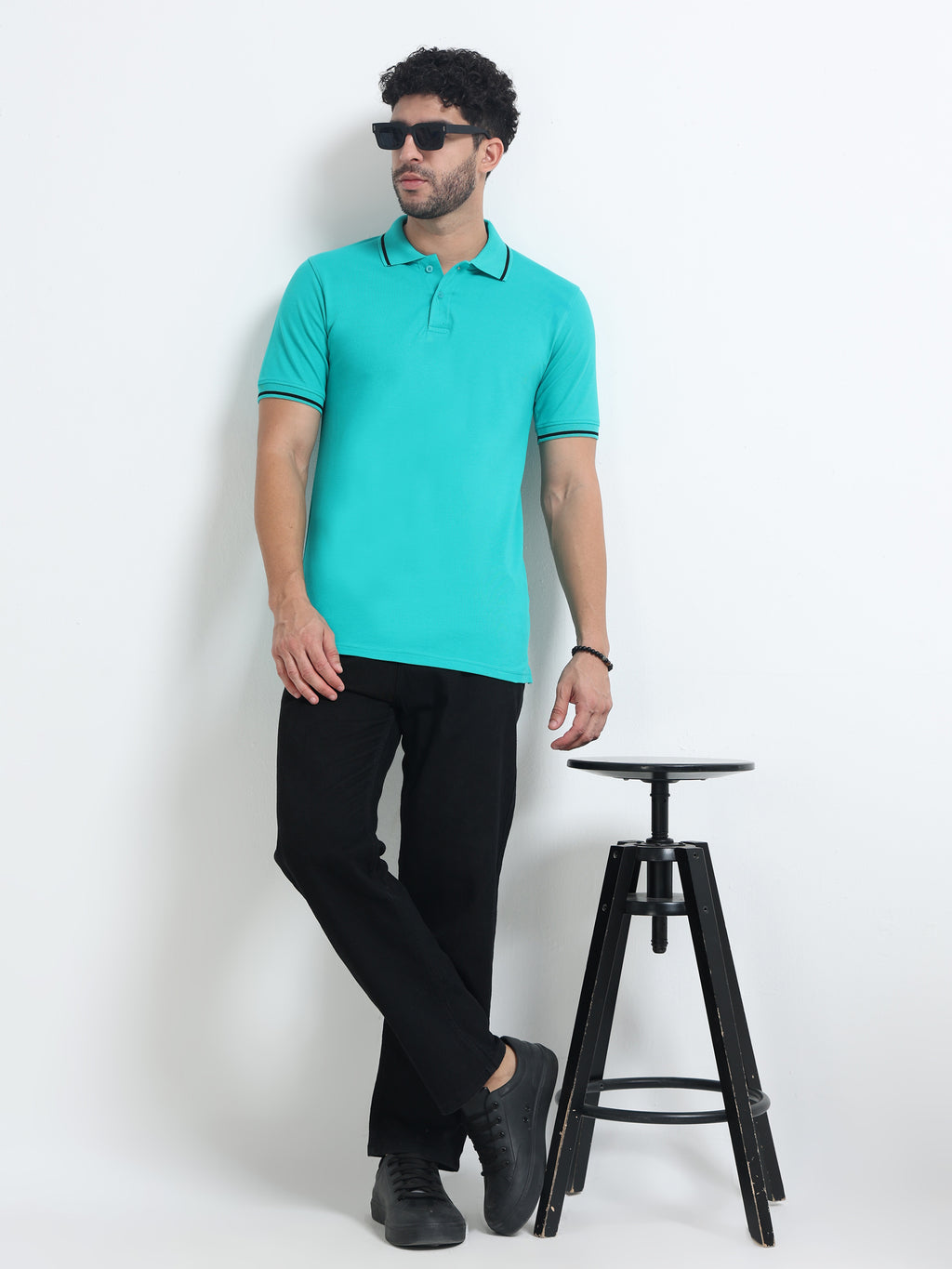 Premium Blue Cotton Polo T-Shirt for men's  – Regular Fit