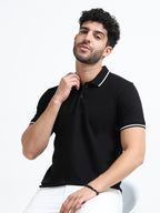 Premium Black Cotton Polo T-Shirt for men's  – Regular Fit