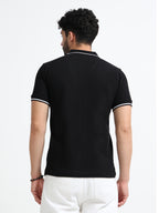 Premium Black Cotton Polo T-Shirt for men's  – Regular Fit