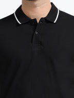 Premium Black Cotton Polo T-Shirt for men's  – Regular Fit