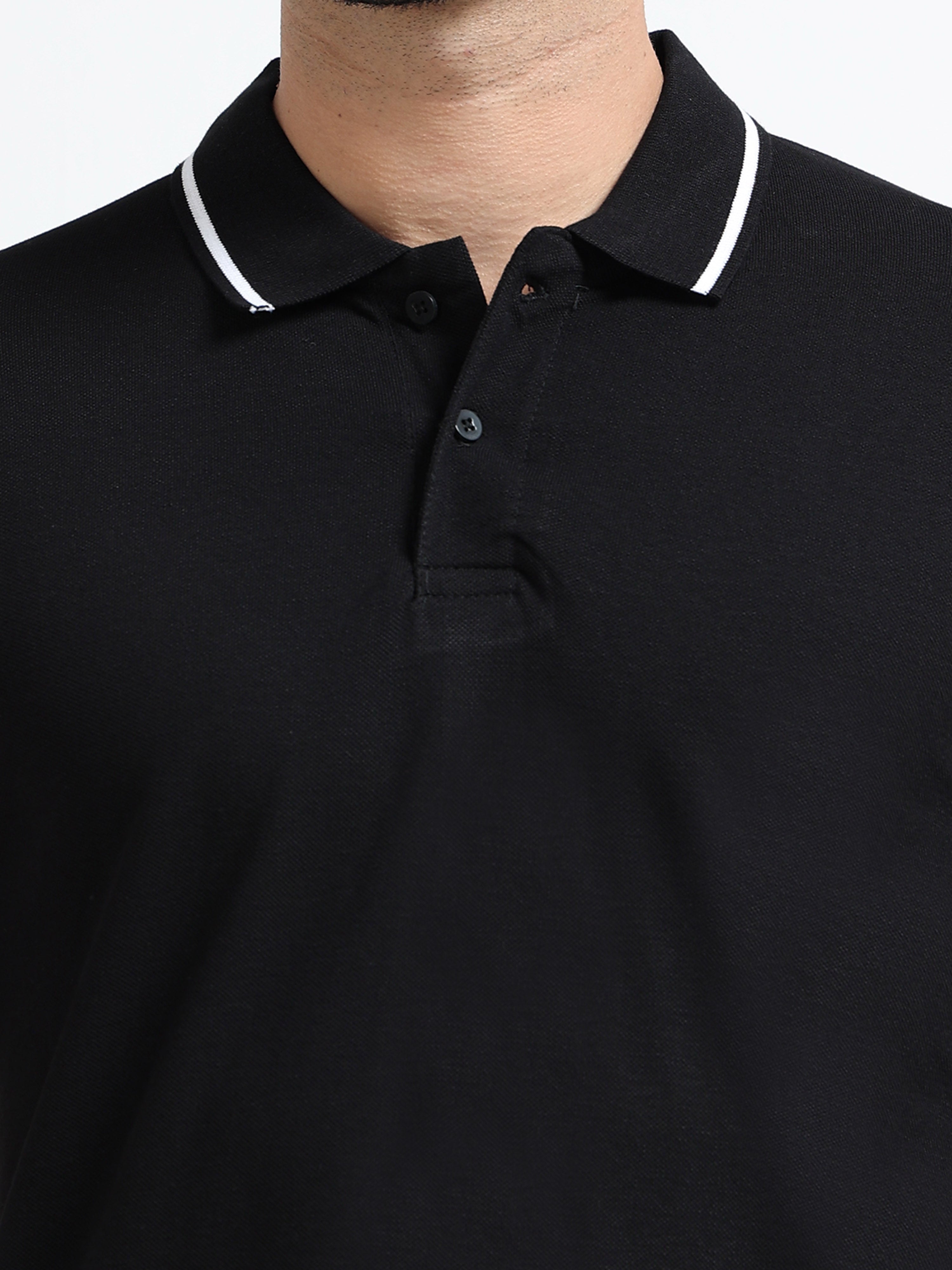 Premium Black Cotton Polo T-Shirt for men's  – Regular Fit