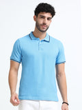 Premium sky Blue Cotton Polo T-Shirt for men's  – Regular Fit