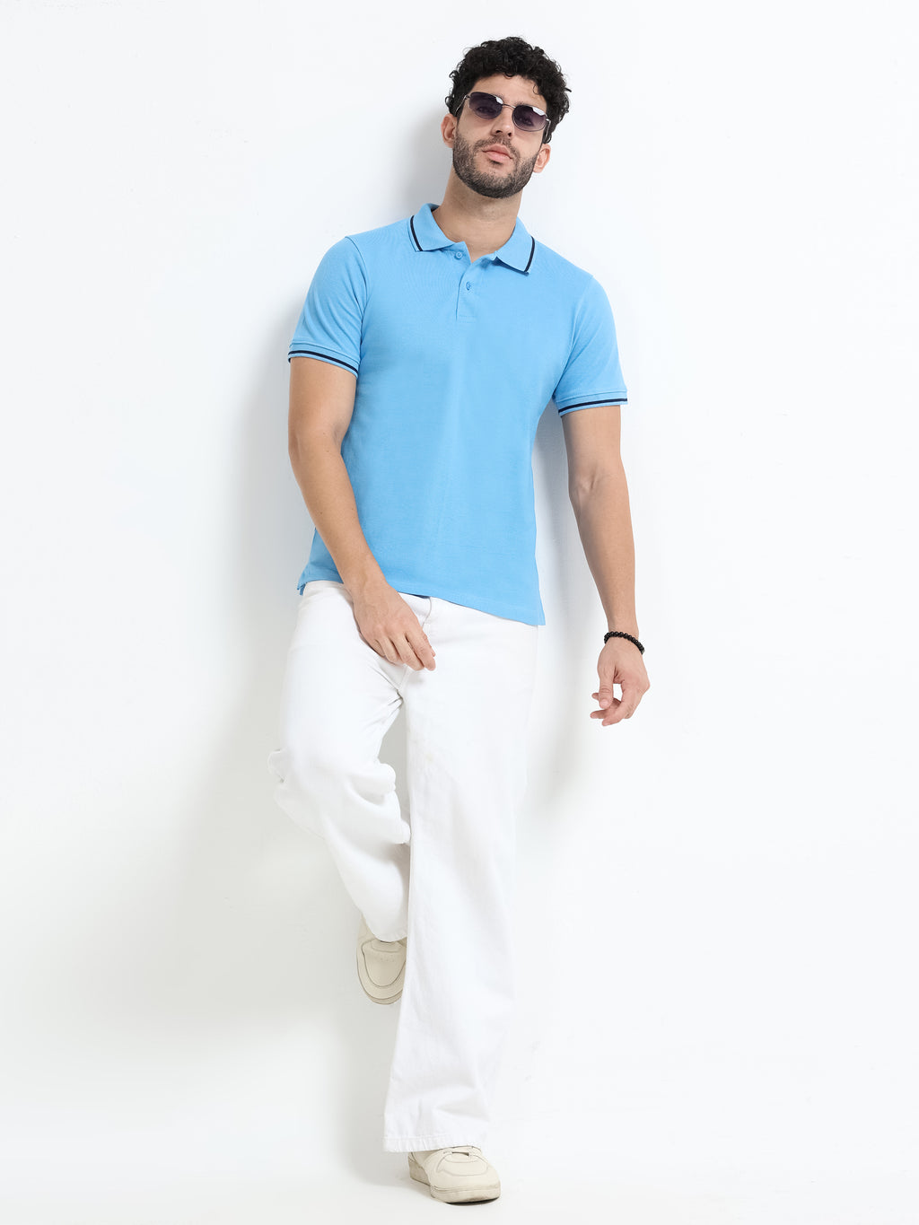 Premium sky Blue Cotton Polo T-Shirt for men's  – Regular Fit