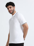 Premium White Cotton Polo T-Shirt for men's  – Regular Fit