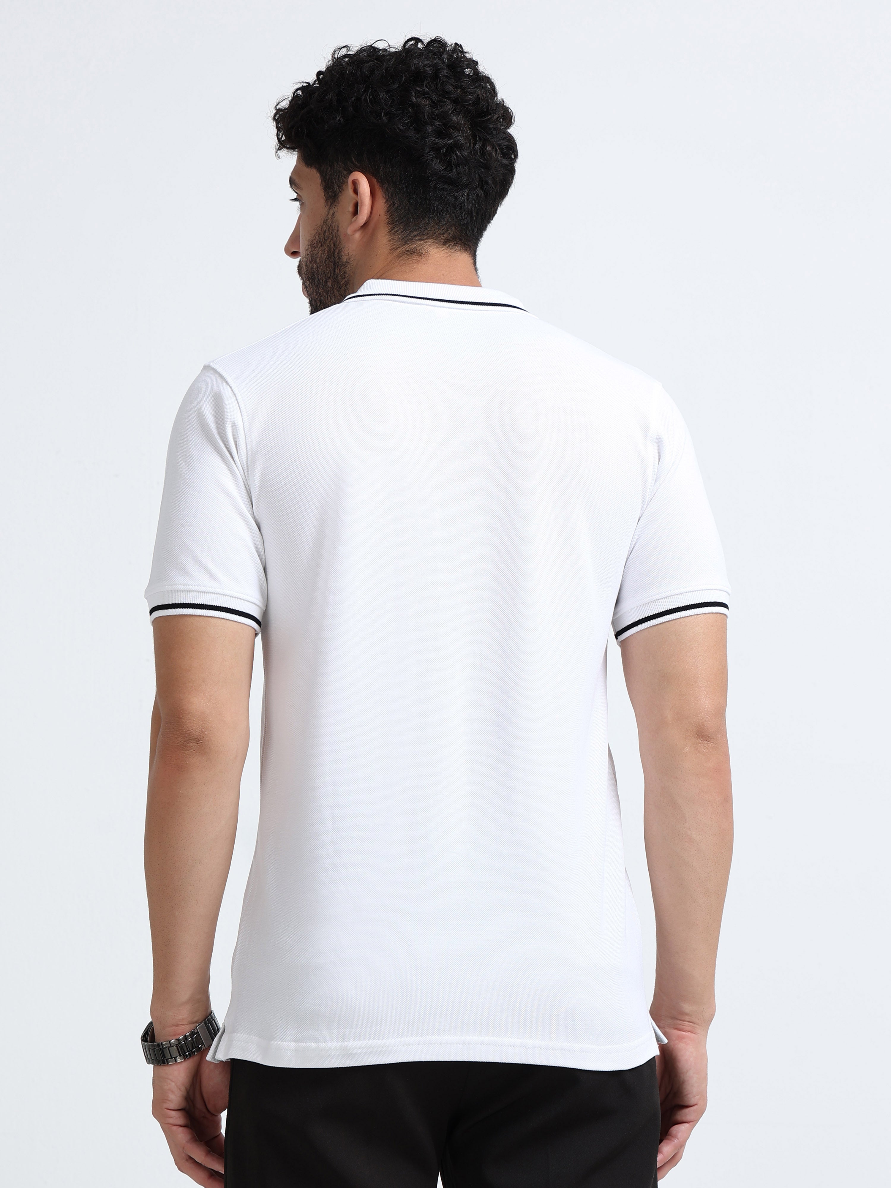 Premium White Cotton Polo T-Shirt for men's  – Regular Fit