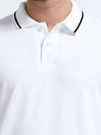 Premium White Cotton Polo T-Shirt for men's  – Regular Fit