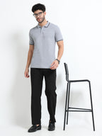 Premium Grey Cotton Polo T-Shirt for men's  – Regular Fit