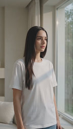 Premium White Cotton Round neck T-Shirt for women's  – Regular Fit